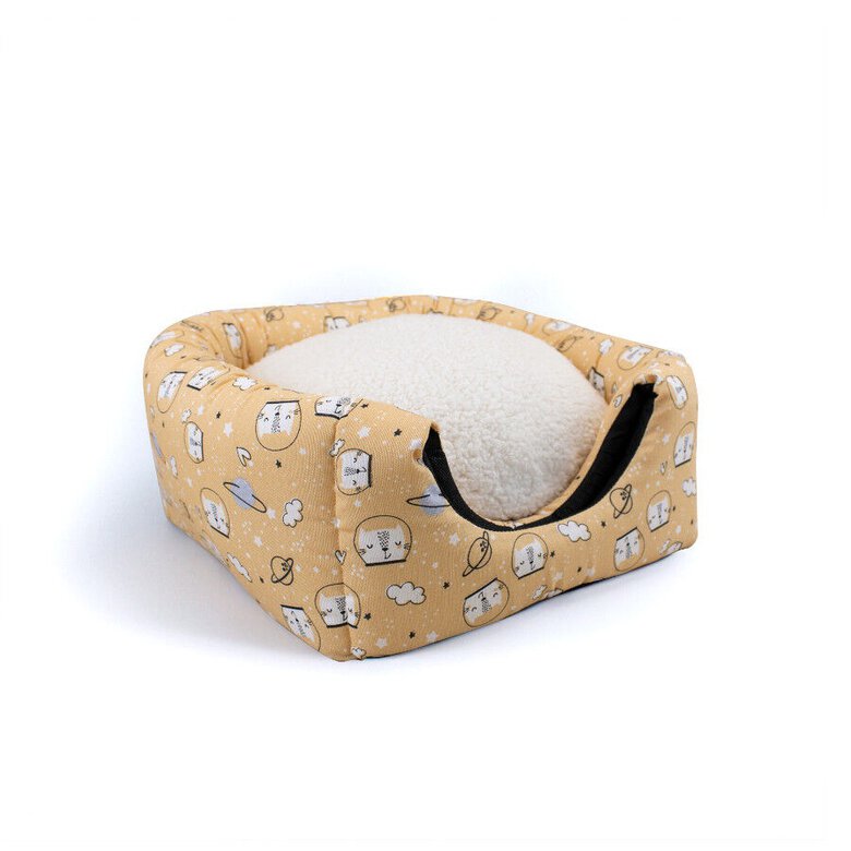 Leeby Cama Cueva Estampado Cómic Amarillo para gatos,  Imagen numero 6 Leeby Cama Cueva Estampado Cómic Amarillo para gatos, , large Imagen numero 6