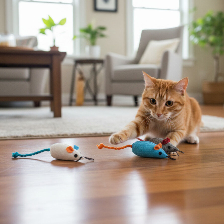 Tootoy! Ratón de Tela Colores Variados para gatos