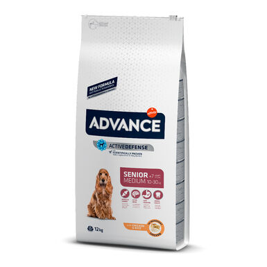 Advance Medium Senior +7 Active Defense Pollo y Arroz pienso para perros