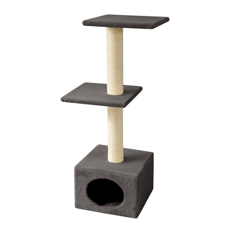 Leeby Colette torre rascador con cama nido gris para gatos