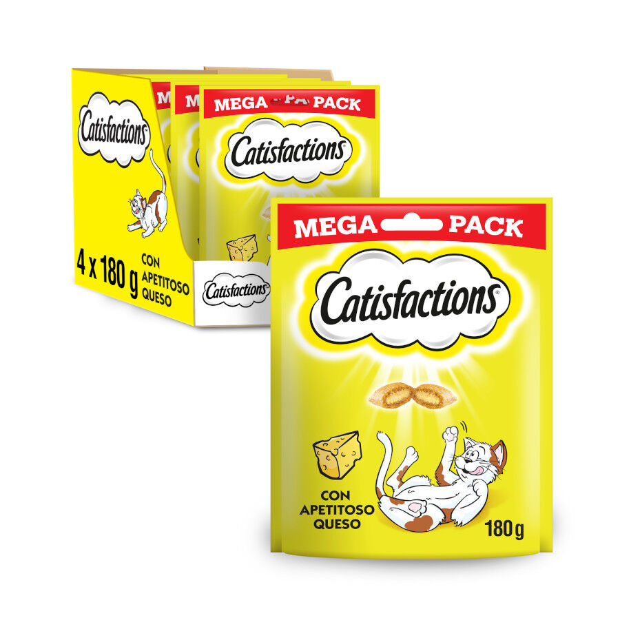 4 bolsitas x 180 g Catisfactions Premios de Queso para Gatos, , large Imagen numero 1