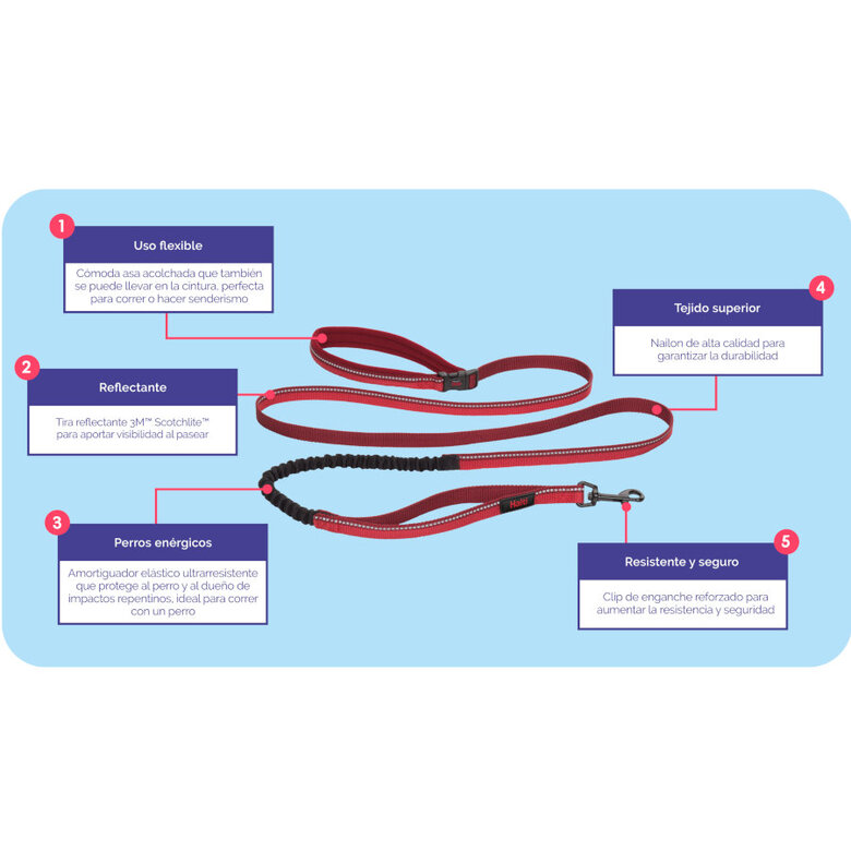 Halti correa de canicross acolchada morada para perros,  Imagen numero 4 Halti correa de canicross acolchada morada para perros, , large Imagen numero 4