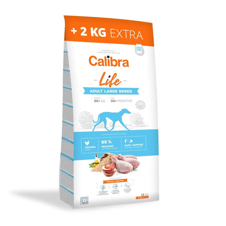 14 kg &iexcl;12 + 2 kg &iexcl;gratis!) Calibra Life Adult Large Pienso Pollo para perros grandes, , large Imagen numero 1