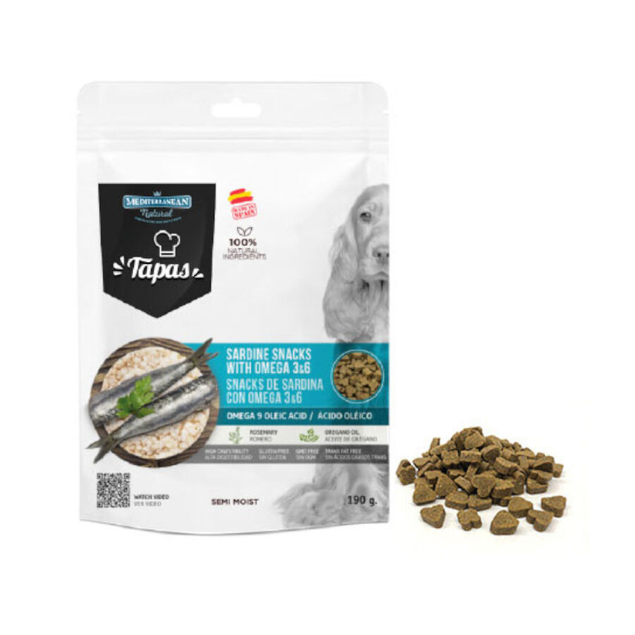 190 g Mediterranean Natural Tapas Galletas de Sardina para perros, , large Imagen numero 1