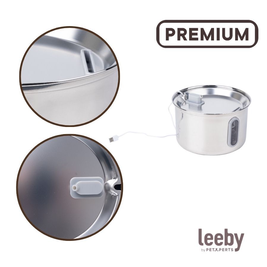 Leeby Fuente de Agua Acero Inoxidable para perros y gatos, , large Imagen numero 3