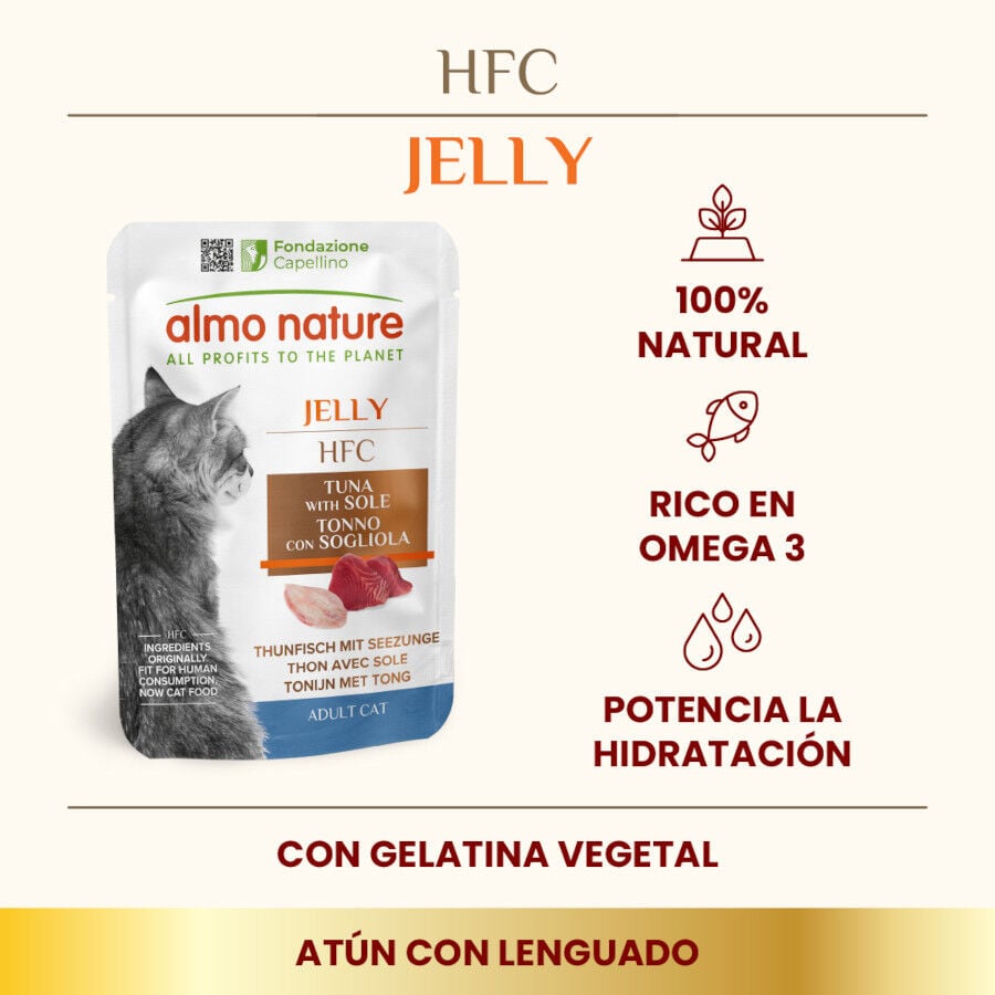 Almo Nature HFC Atún con Lenguado en Gelatina sobre para gatos thumbnail