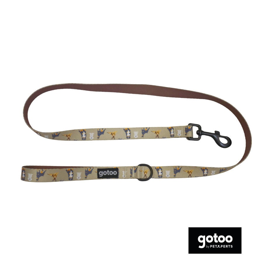 Gotoo Correa con estampado marr&oacute;n para perro, , large Imagen numero 2