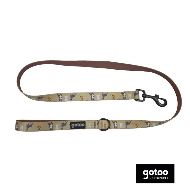 Gotoo Correa con estampado marrón para perro,  Imagen numero 2 Gotoo Correa con estampado marrón para perro, , large Imagen numero 2