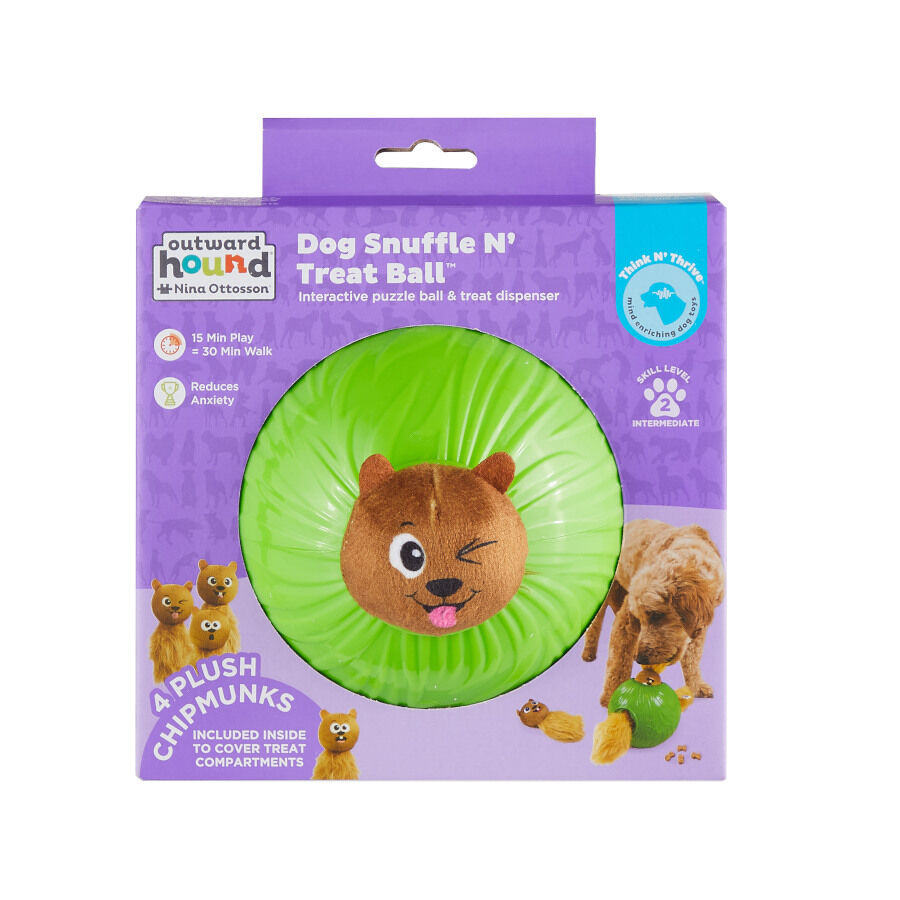 Outward Hound Snuffle n’ Treat Pelota Interactiva Portagolosinas para perros thumbnail