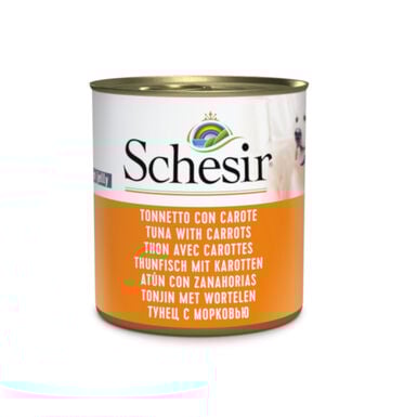 Schesir Adult atún con zanahorias lata para perros