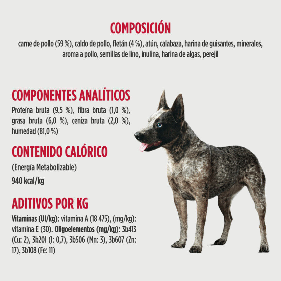 340 g Nulo Ternera y Pollo con Flet&aacute;n Pat&eacute; en Lata para perros, , large Imagen numero 2