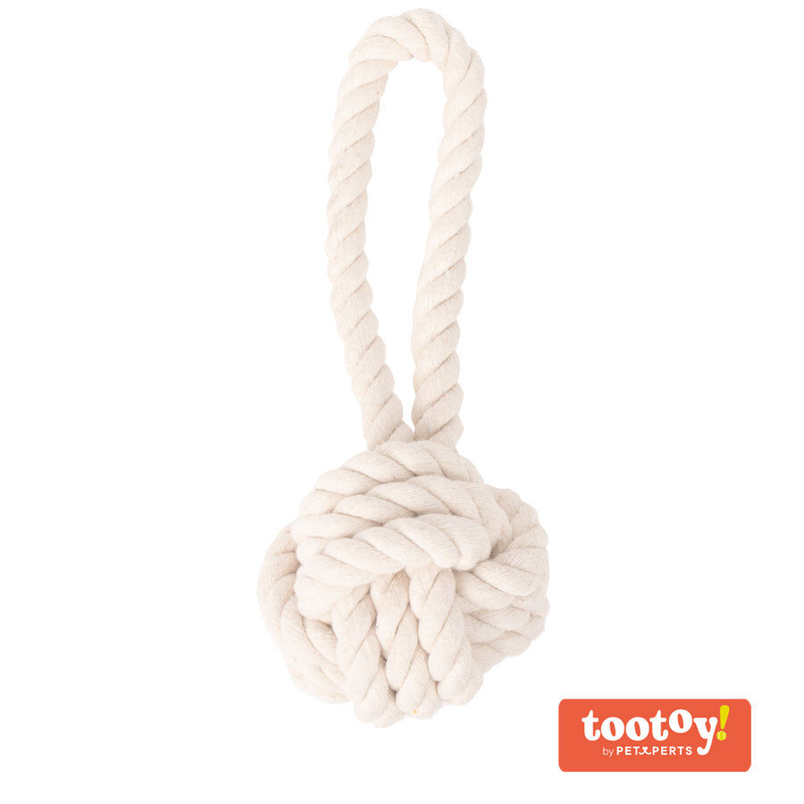 Tootoy! Pull Natural Rope Ball pelota de cuerda con asa para perros, , large Imagen numero 1