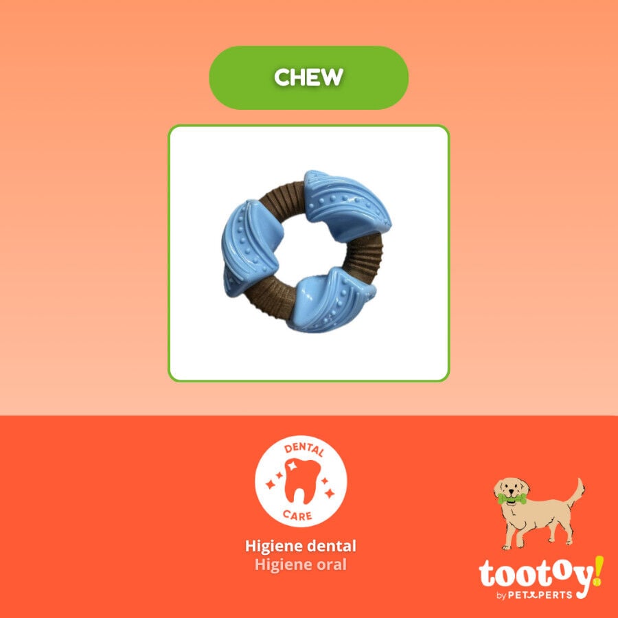 Tootoy! Anillo Mordedor Dental Azul y Marr&oacute;n para perros, , large Imagen numero 3