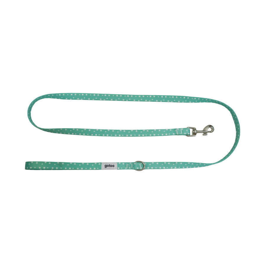 Gotoo Set Correa y Collar estampado con estrellas verde para perros, , large Imagen numero 7