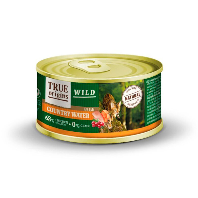100 g True Origins Wild Kitten Country Water Pollo y Salmón lata,  Imagen numero 1 100 g True Origins Wild Kitten Country Water Pollo y Salmón lata, , large Imagen numero 1