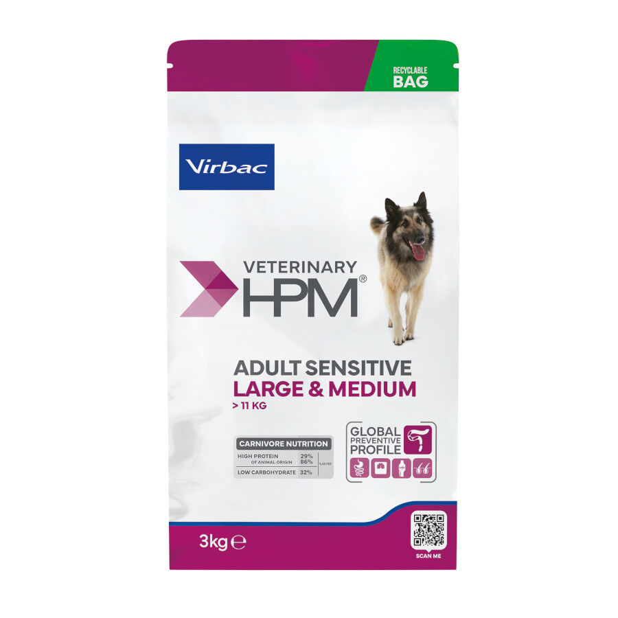 Virbac HPM Veterinary Adult Sensitive Large & Medium Pienso Cerdo para perros