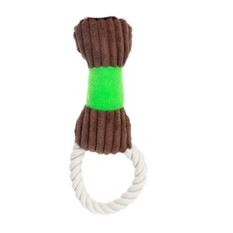 Play&Bite Hueso verde de Peluche con cuerda para perros,  Imagen numero 1 Play&Bite Hueso verde de Peluche con cuerda para perros, , large Imagen numero 1