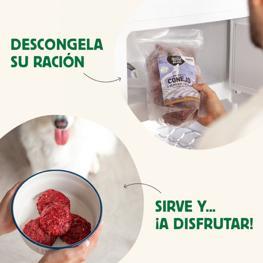 1 kg Wild Balance Men&uacute; Barf conejo con verduras comida congelada para perros, , large Imagen numero 6