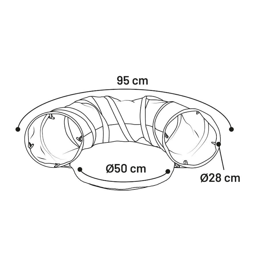Flamingo Gotar Túnel con Cojín Gris para gatos thumbnail