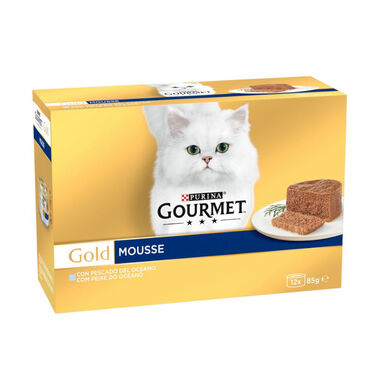 Gourmet Gold Mousse de Pescados del Océano lata para gatos  - Pack 12