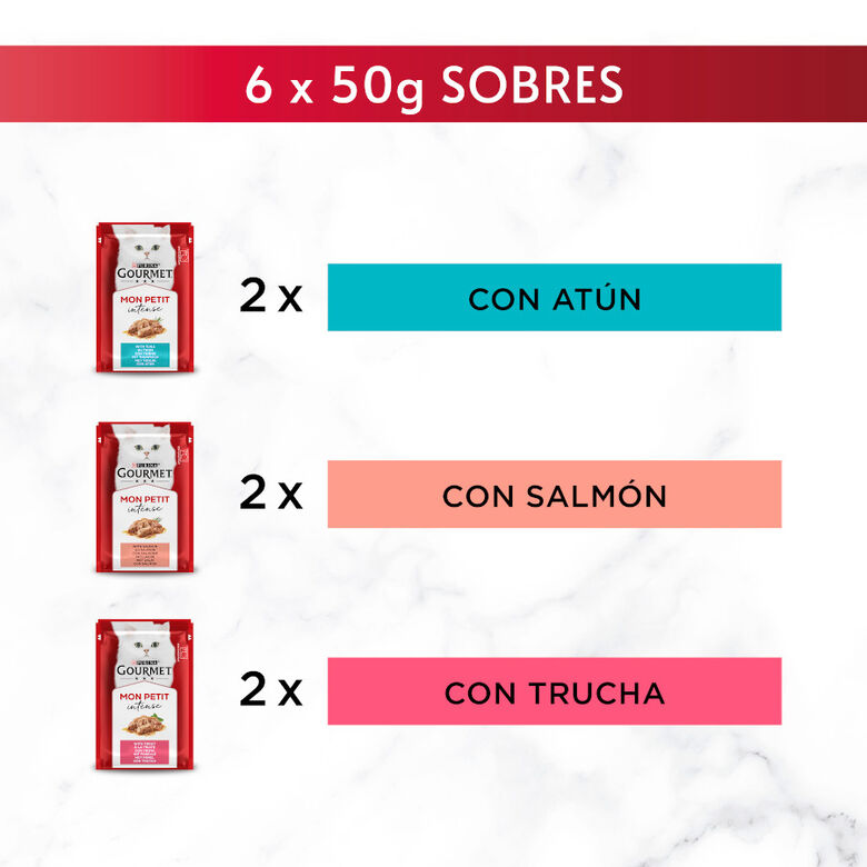 Gourmet Mon Petit Selección Pescados en salsa sobre para gatos thumbnail