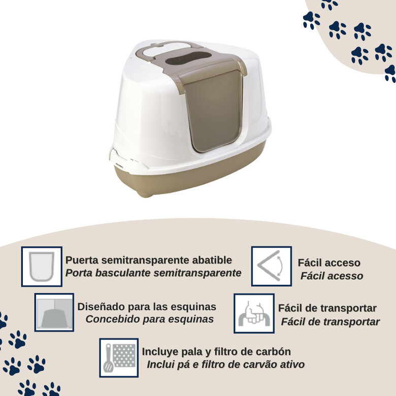 Nice Care Arenero Flip Corner Beige para gatos,  Imagen numero 3 Nice Care Arenero Flip Corner Beige para gatos, , large Imagen numero 3