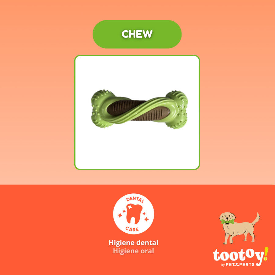 Tootoy! Hueso Mordedor Dental Verde y Marr&oacute;n para perros, , large Imagen numero 3
