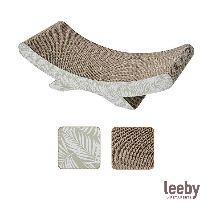 Leeby Remy Rocker rascador de cartón horizontal con estampado de hojas para gatos thumbnail