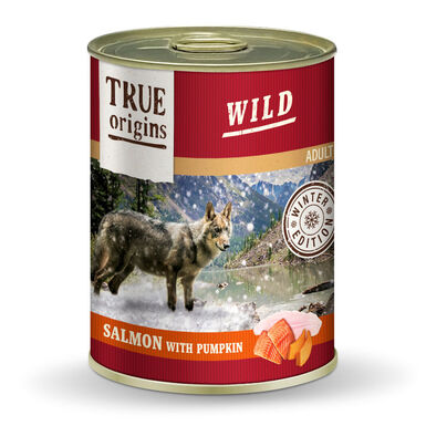 True Origins Wild Winter Edition Salmón y Calabaza lata para perros