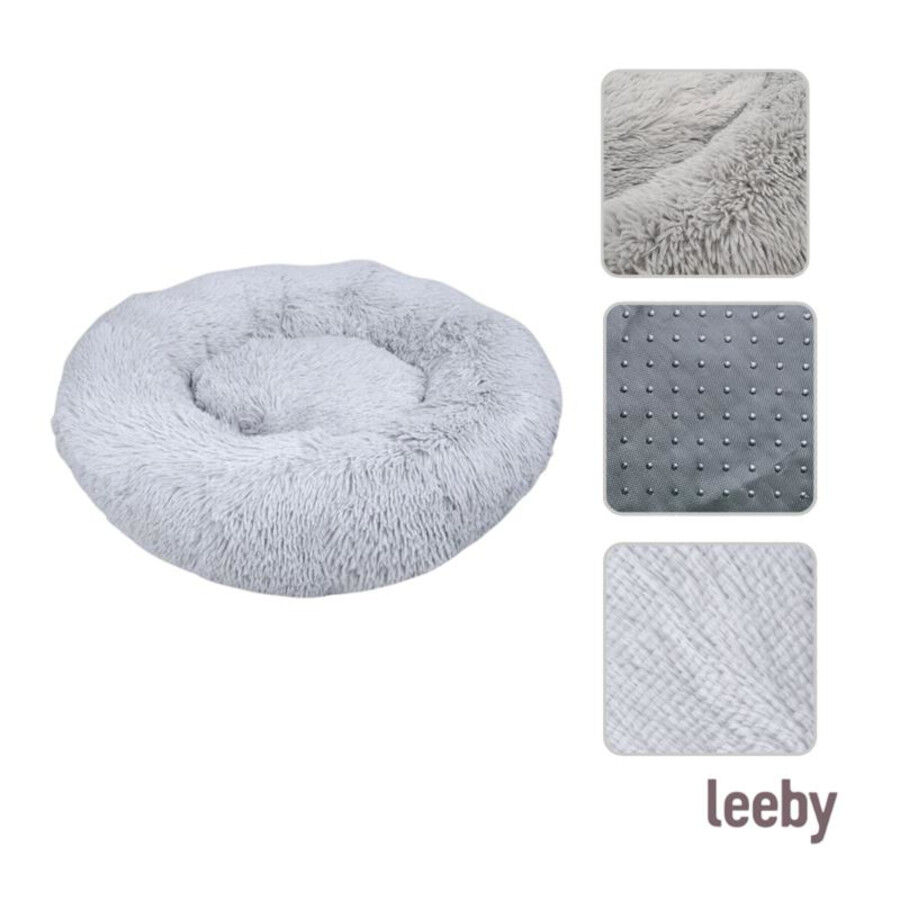 Leeby Cama Donut Anti Estr&eacute;s XXL Gris para personas y perros, , large Imagen numero 7