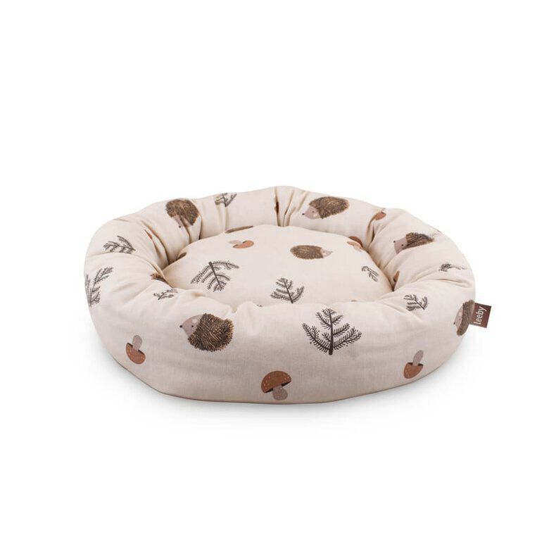 Leeby Cama Donut Antideslizante Blanca con Erizos para gatos, , large Imagen numero 1