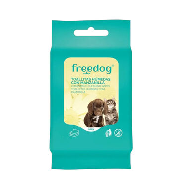 Freedog Toallitas Húmedas con Manzanilla para perros y gatos