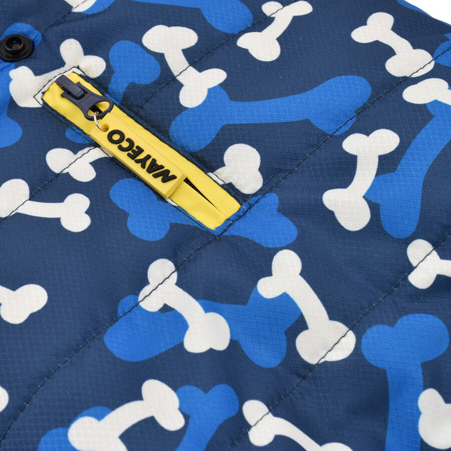 Nayeco Abrigo Acolchado Paws Print Azul para perros thumbnail