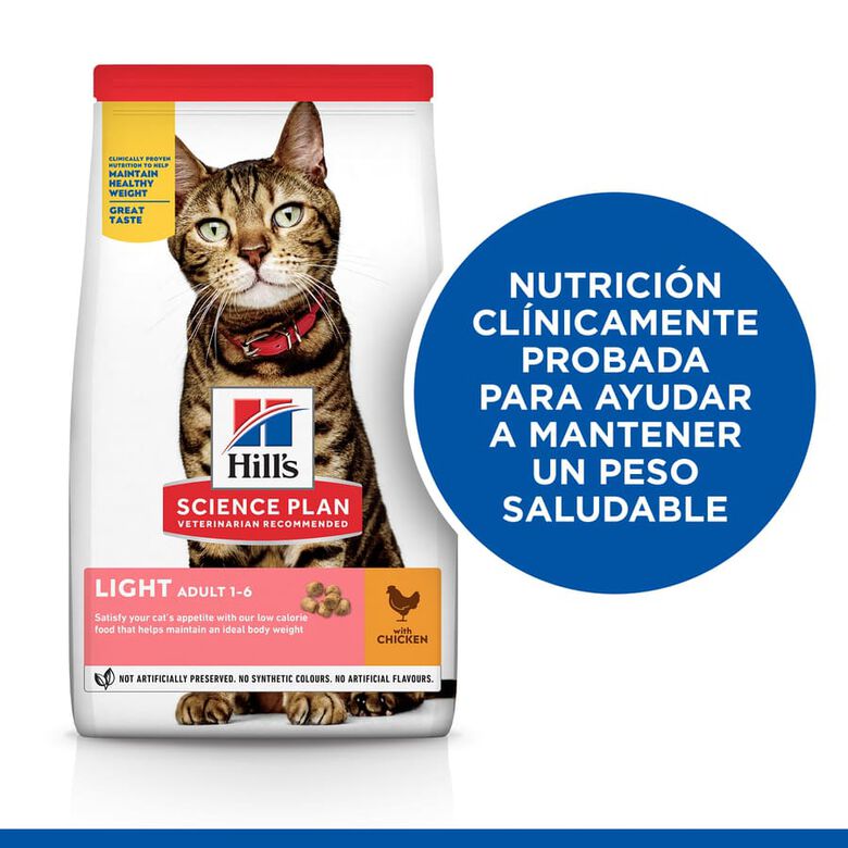 Hill&#039;s Science Plan Light Adult Pollo pienso para gatos thumbnail
