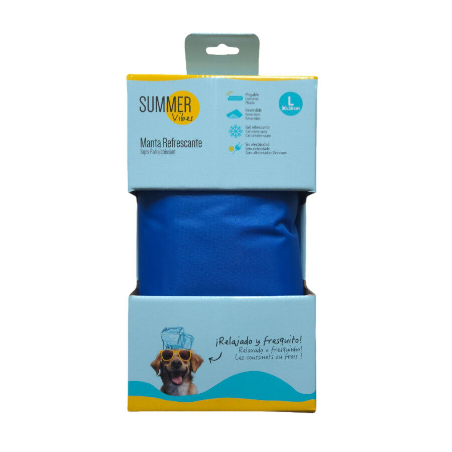 Summer Vibes Manta Refrescante Azul para perros, , large Imagen numero 5
