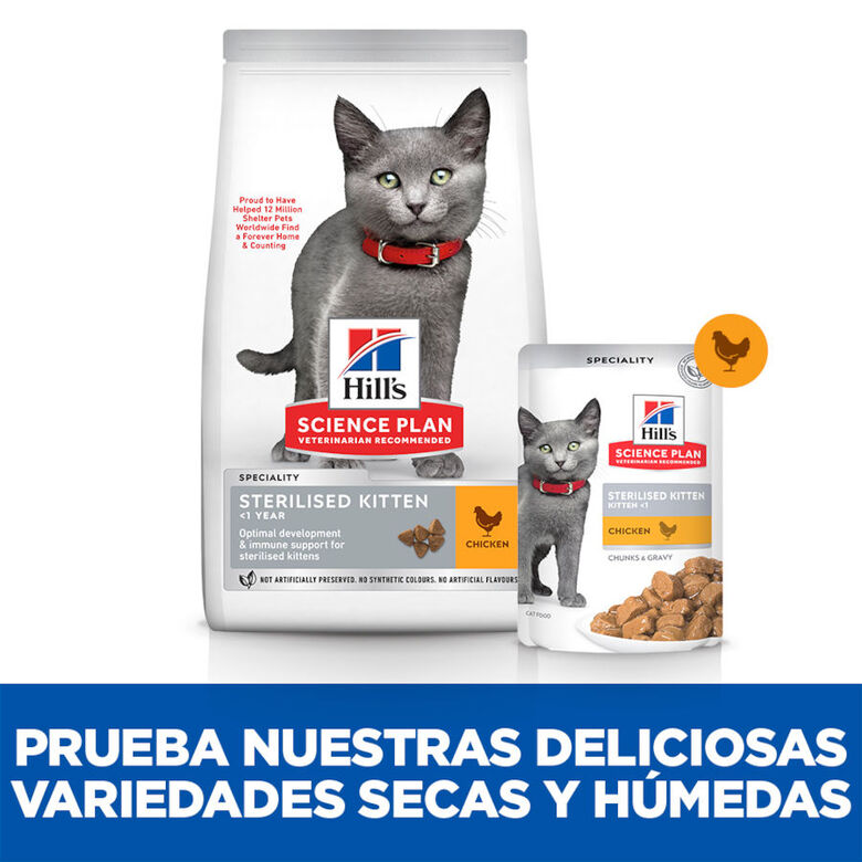 Hill&#039;s Science Plan Feline Sterilised Kitten Pollo en Salsa sobre para gatos thumbnail