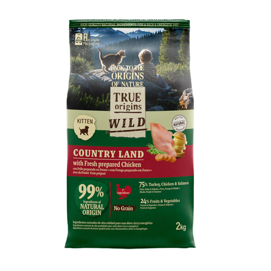 2 kg True Origins Wild Kitten Pollo y Pavo Pienso para gatos, , large Imagen numero 1
