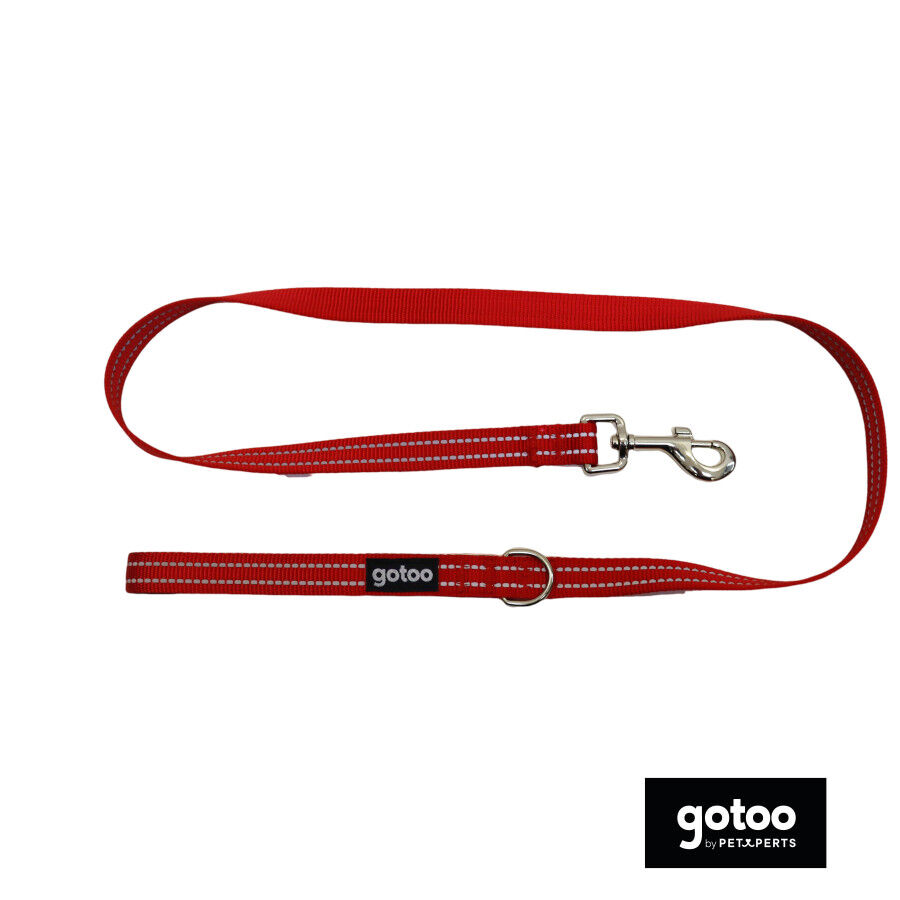 Gotoo Correa de nylon roja reflectante para perros thumbnail