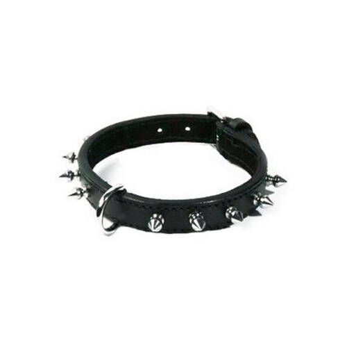 Nayeco Collar para perros cuero negro con pinchos Imagen numero 1