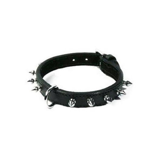 Nayeco Collar para perros cuero negro con pinchos image number null