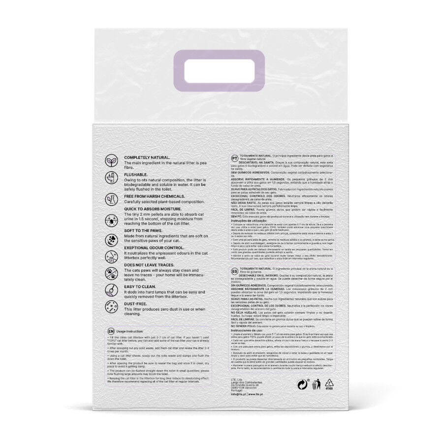 6 L Happy Meow Natural Tofu Aglomerante Lavanda para gatos, , large Imagen numero 3