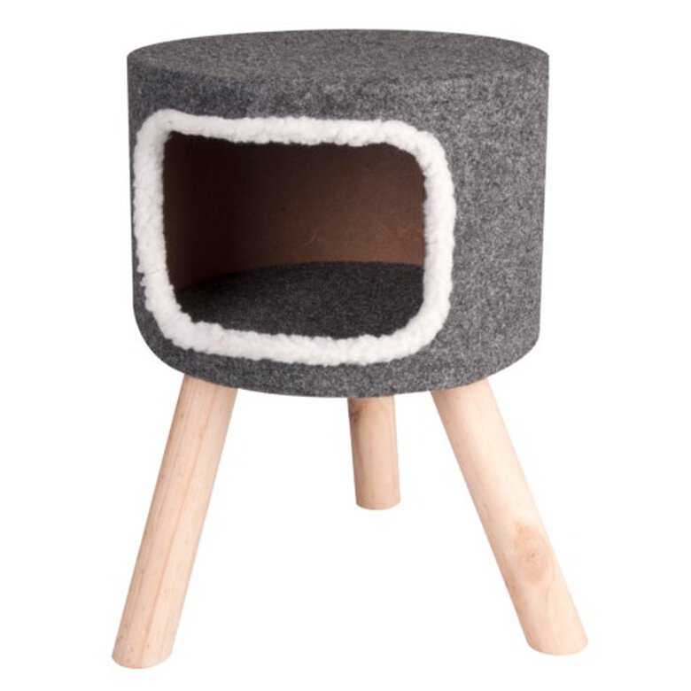 Flamingo casa alta con patas de madera para gatos Imagen numero 1 Flamingo casa alta con patas de madera para gatos Imagen numero 1