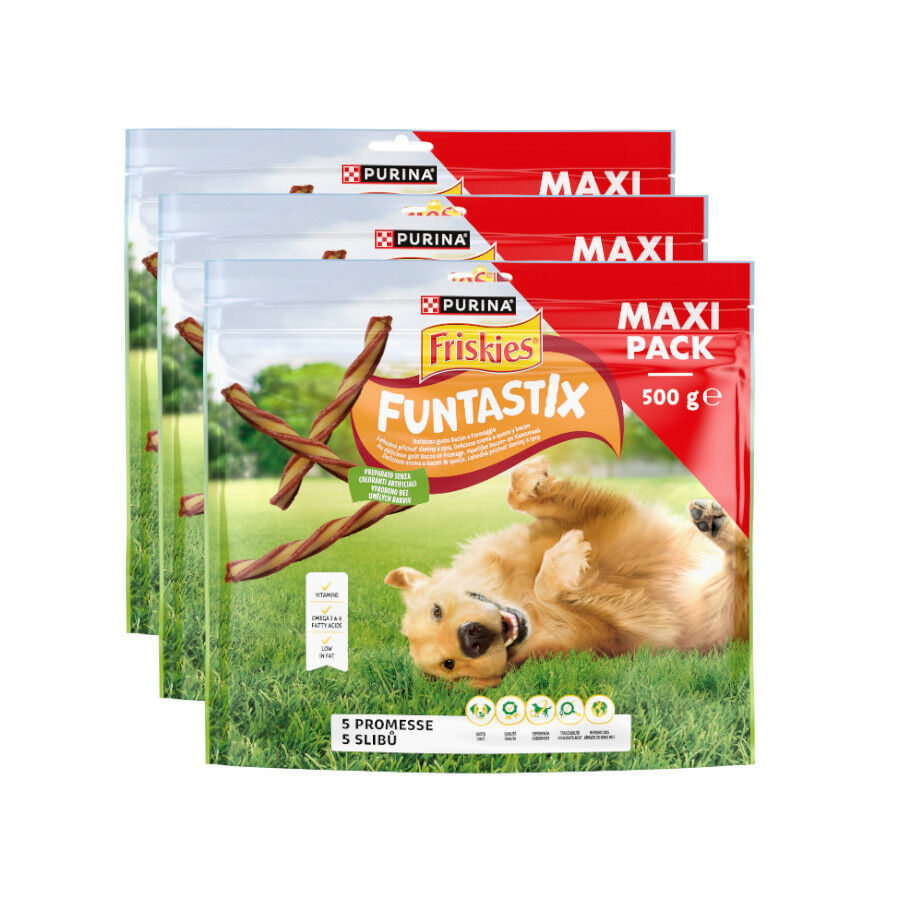 Friskies Funtastix Barritas de Queso y Bacon para perros
