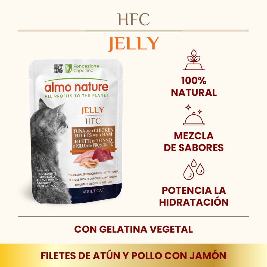 Almo Nature HFC Atún y Pollo en Gelatina sobre para gatos thumbnail