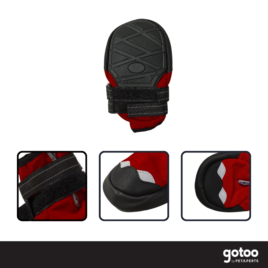 Gotoo Zapatos Rojo y Negro para galgos, , large Imagen numero 3