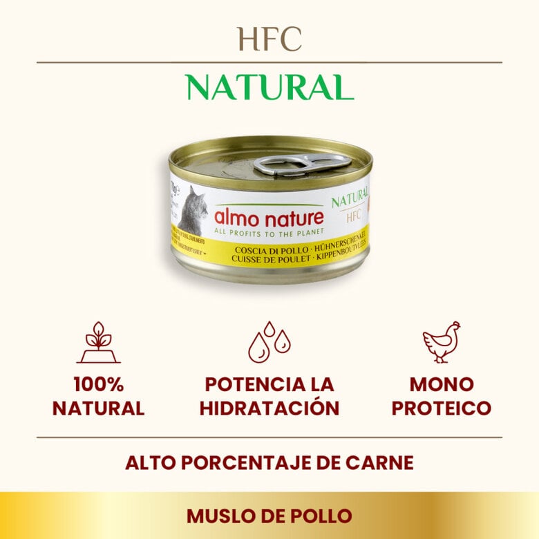 70 g Almo Nature HFC Muslo de Pollo lata para gatos ,  Imagen numero 2 70 g Almo Nature HFC Muslo de Pollo lata para gatos , , large Imagen numero 2