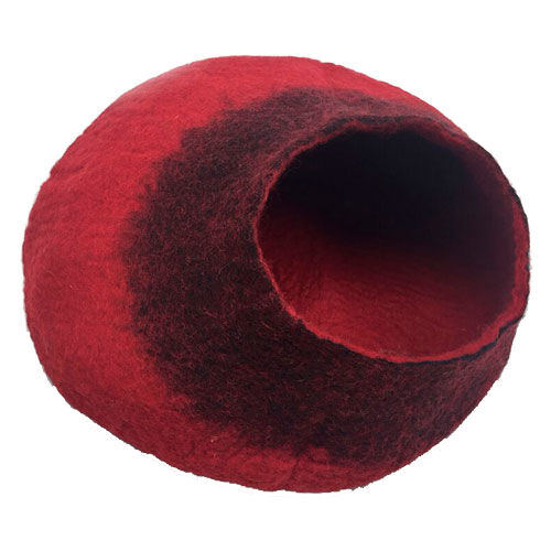 Walking Palm rojo y negro cueva de lana a mano Imagen numero 1