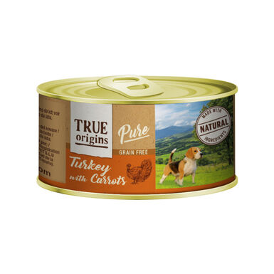 True Origins Pure Pavo con Zanahorias lata para perros