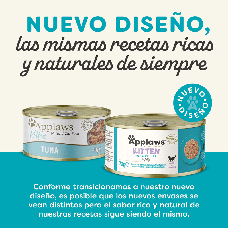 70 g Applaws Kitten At&uacute;n en gelatina lata, , large Imagen numero 2