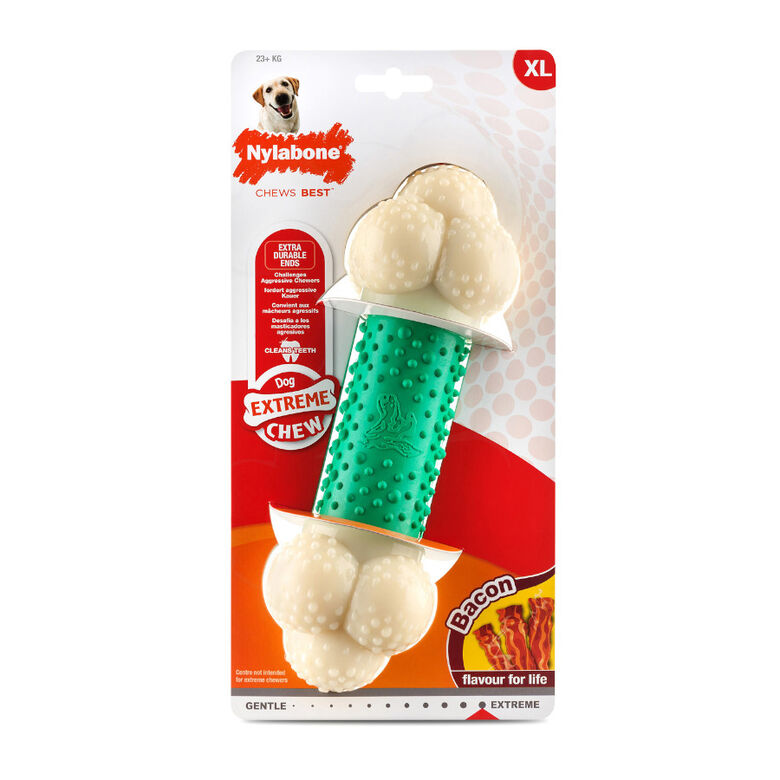 Nylabone Extreme Chew Bacon Double Action Mordedor para perros thumbnail